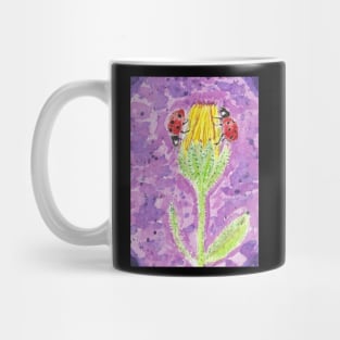 Ladybugs flowers  nature painting Mug